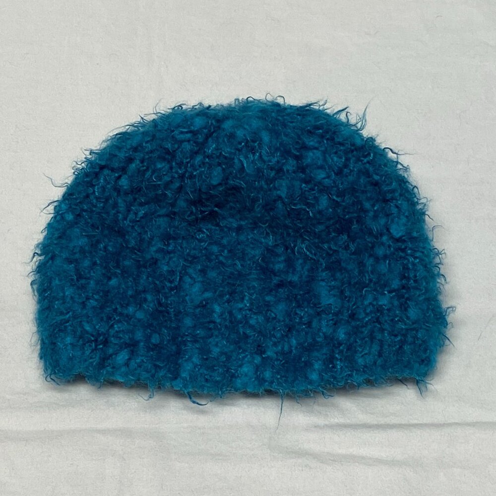 ANA Knit Beanie & Fringed Scarf 2 pc Set Turquoise Nubby Fuzzy Winter Cozy Chic - Picture 7 of 11